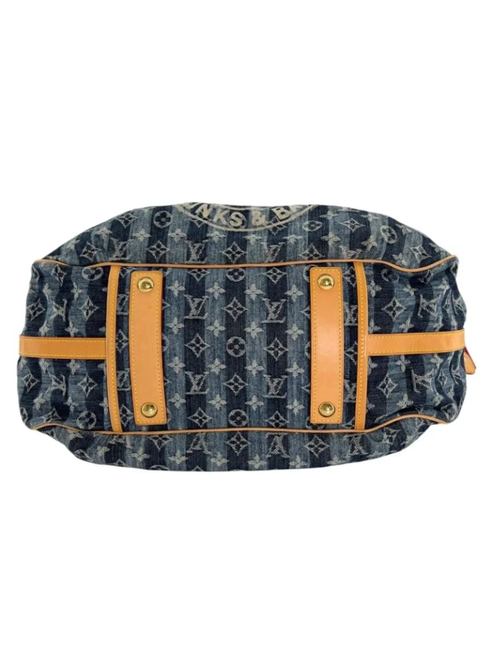 Louis Vuitton Monogram Denim Cavaliere GM Handbag Blue 2-Way